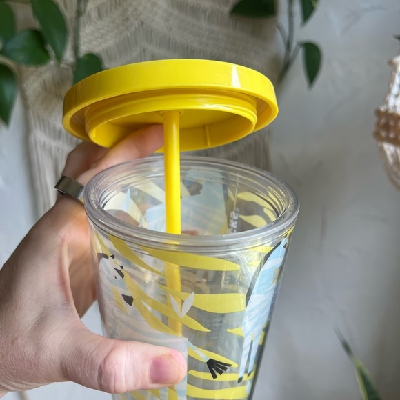 Starbucks 24 oz Yellow Zebra Cold Cup Tumbler Rare Venti Acrylic Straw Cup HTF - Picture 5 of 8